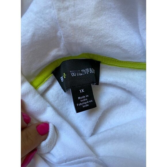 BP + Wildfang Bnwot Women White Hooded Sweater Sz 1x - Picture 6 of 7